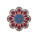 White Blue Red Flowers Turkish Trivet
